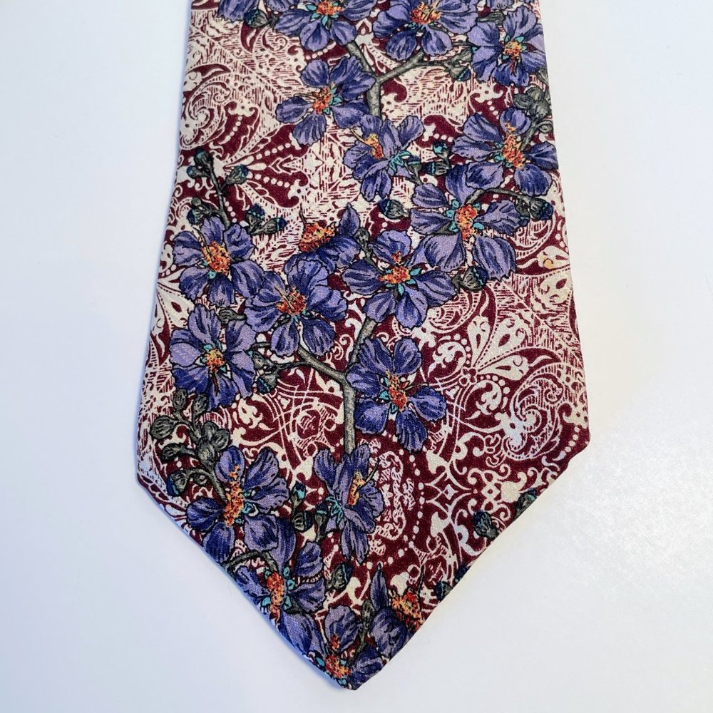 Vintage J.G. Hook 100% Silk Floral Print Tie